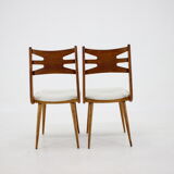 1960s Set of Six Rare Oak Dining Chairs, Czechoslovakia