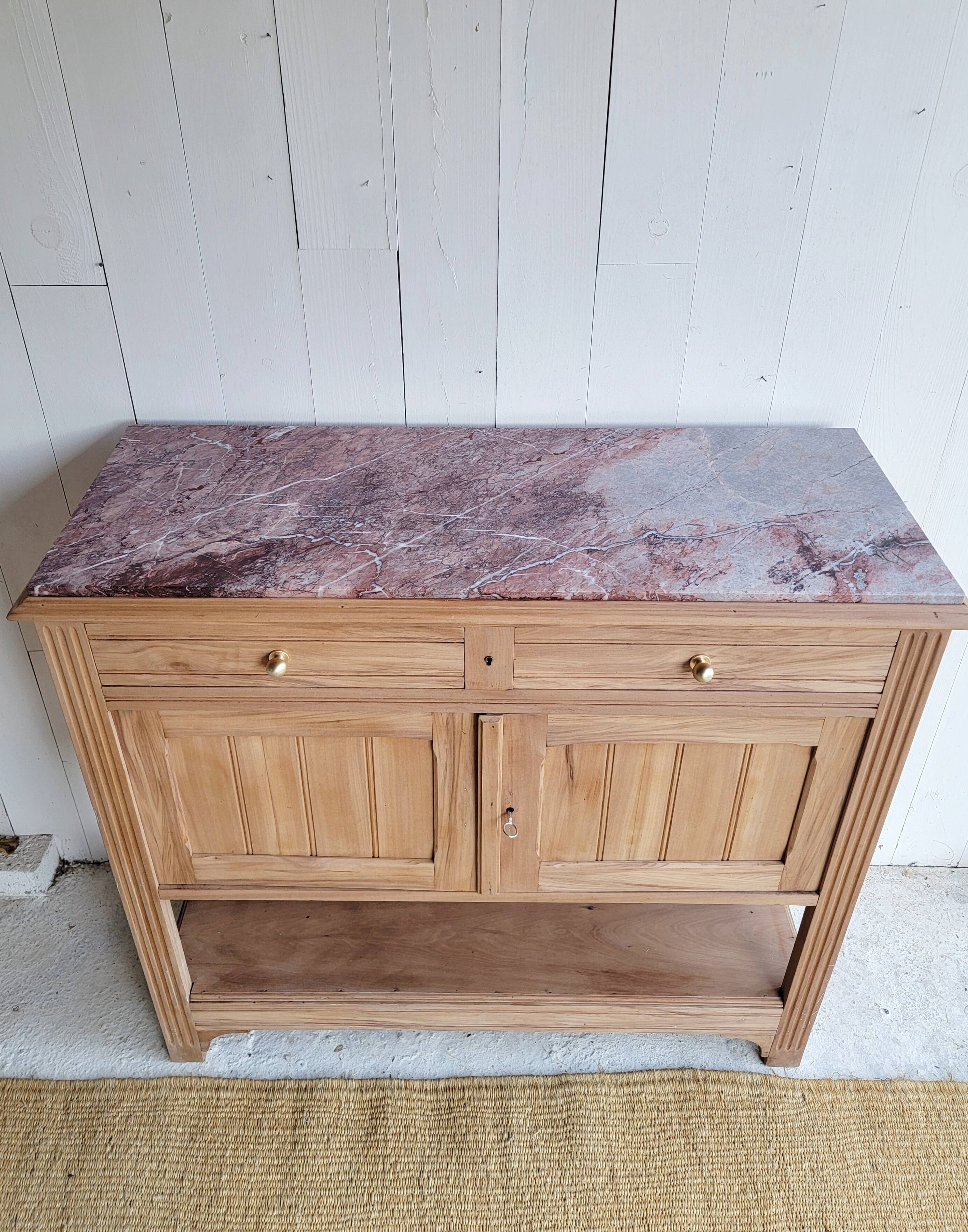 Antique wooden and marble buffet console