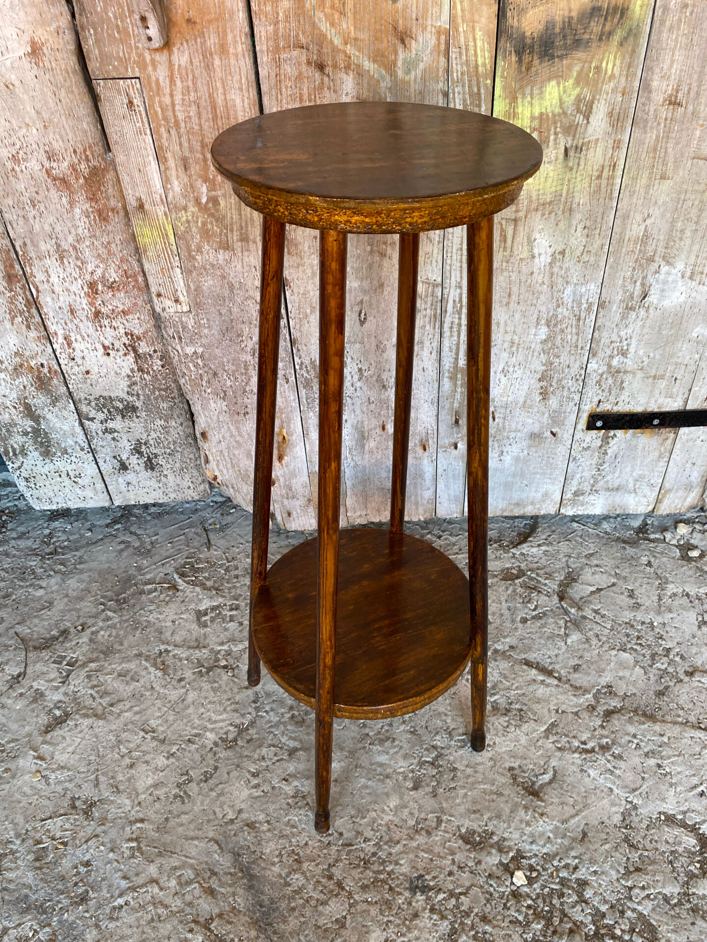High Stand Vintage Wooden Pot Holder