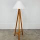 Lampadaire tripode bois, années 80