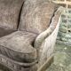 vintage velvet taupe sofa 70's style