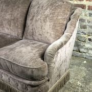vintage velvet taupe sofa 70's style