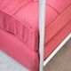 Vintage 1980s Eileen Gray Red Fabric and Metal Daybed