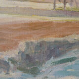 Impressionist Snowscape With Mountain Village