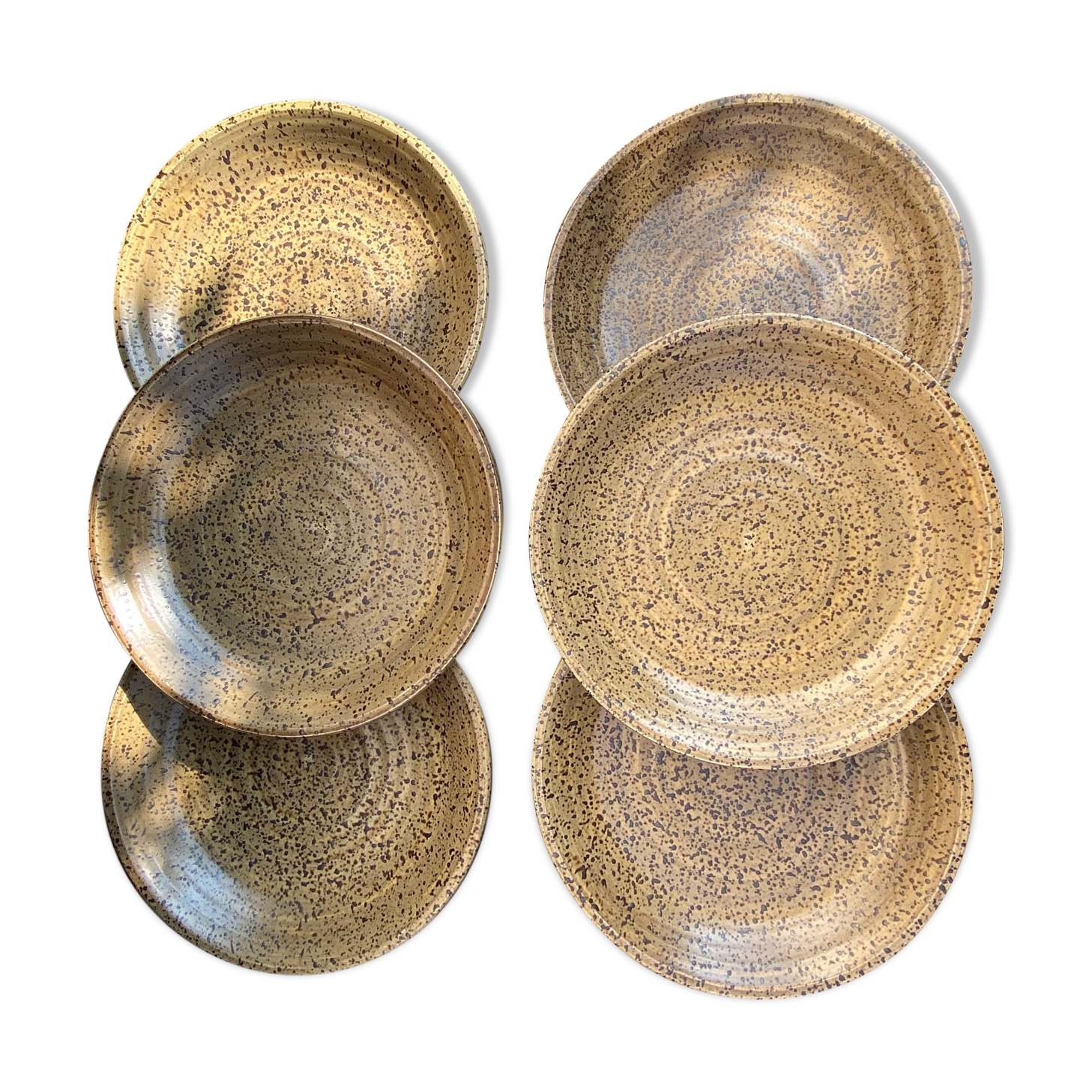 6 assiettes -Grès de l'Abbaye-Années 70