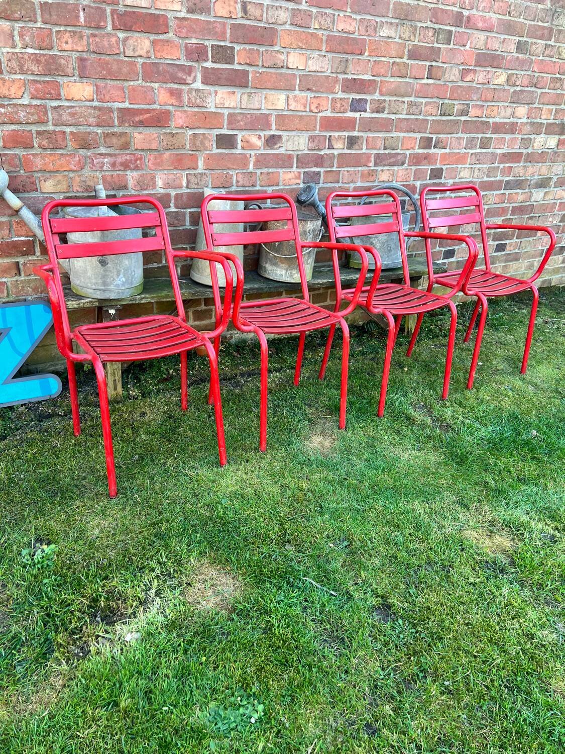 Old metal bistro chairs