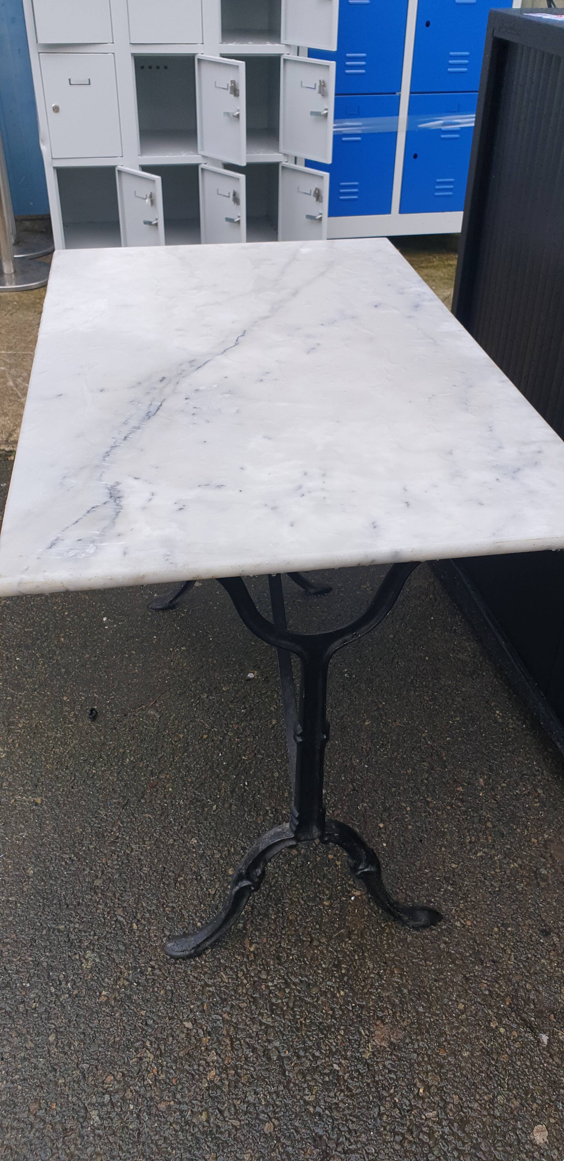 Cast iron and marble bistro table