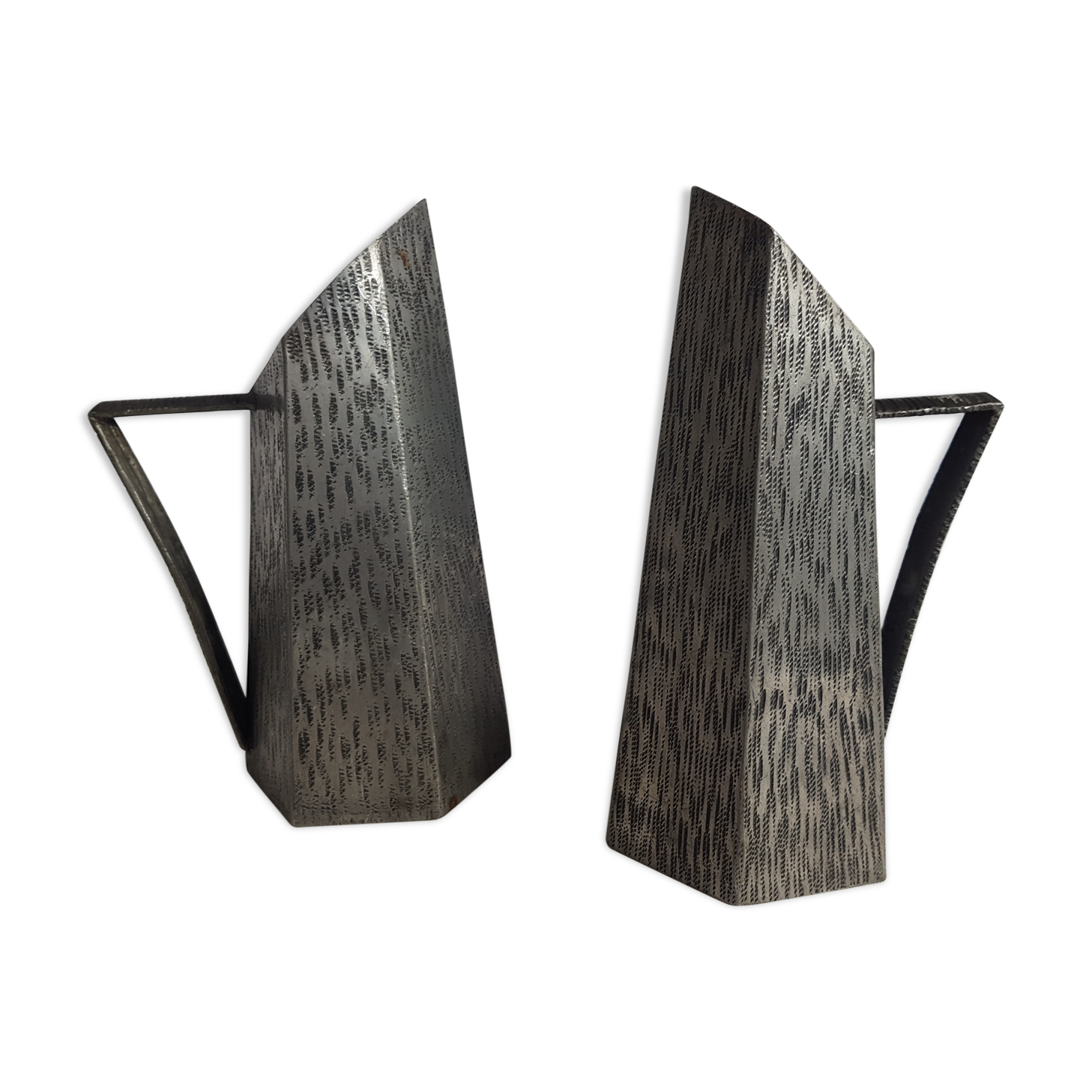 Two small vases of art textured original design Irman pewter