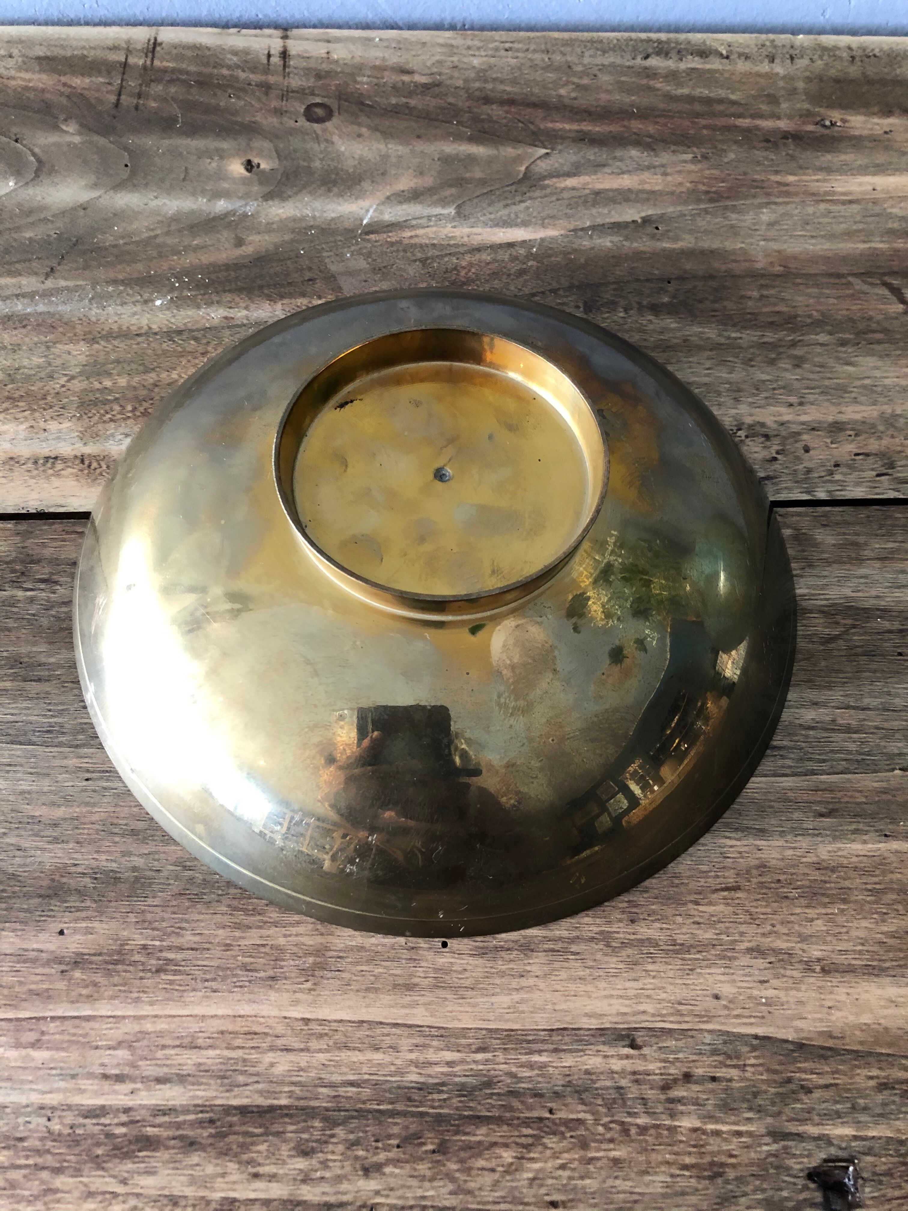 Brass catchall, bird decoration