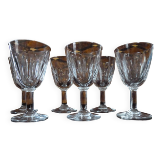 6 Baccarat crystal stemmed glasses, Cassino digestive model