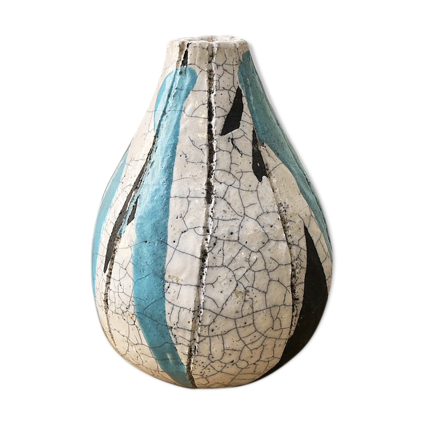 Artisan cracked earth vase