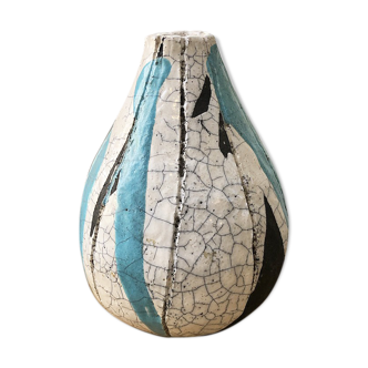 Artisan cracked earth vase