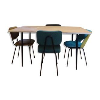 Table et chaises années 60