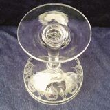Six crystal champagne glasses engraved and chiseled