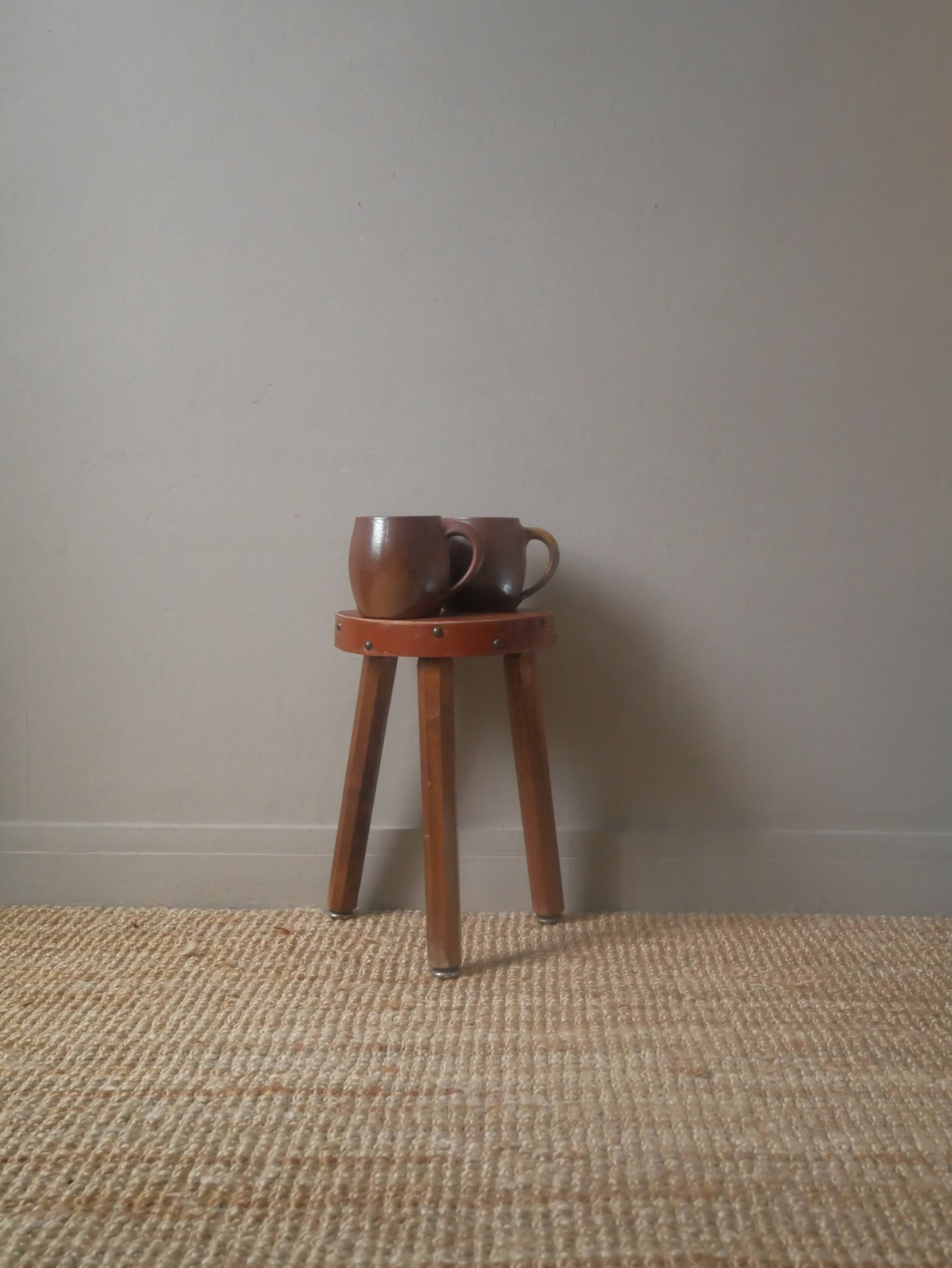 Vintage stoneware ceramic mugs handcrafted Scandinavian country decoration tea cups