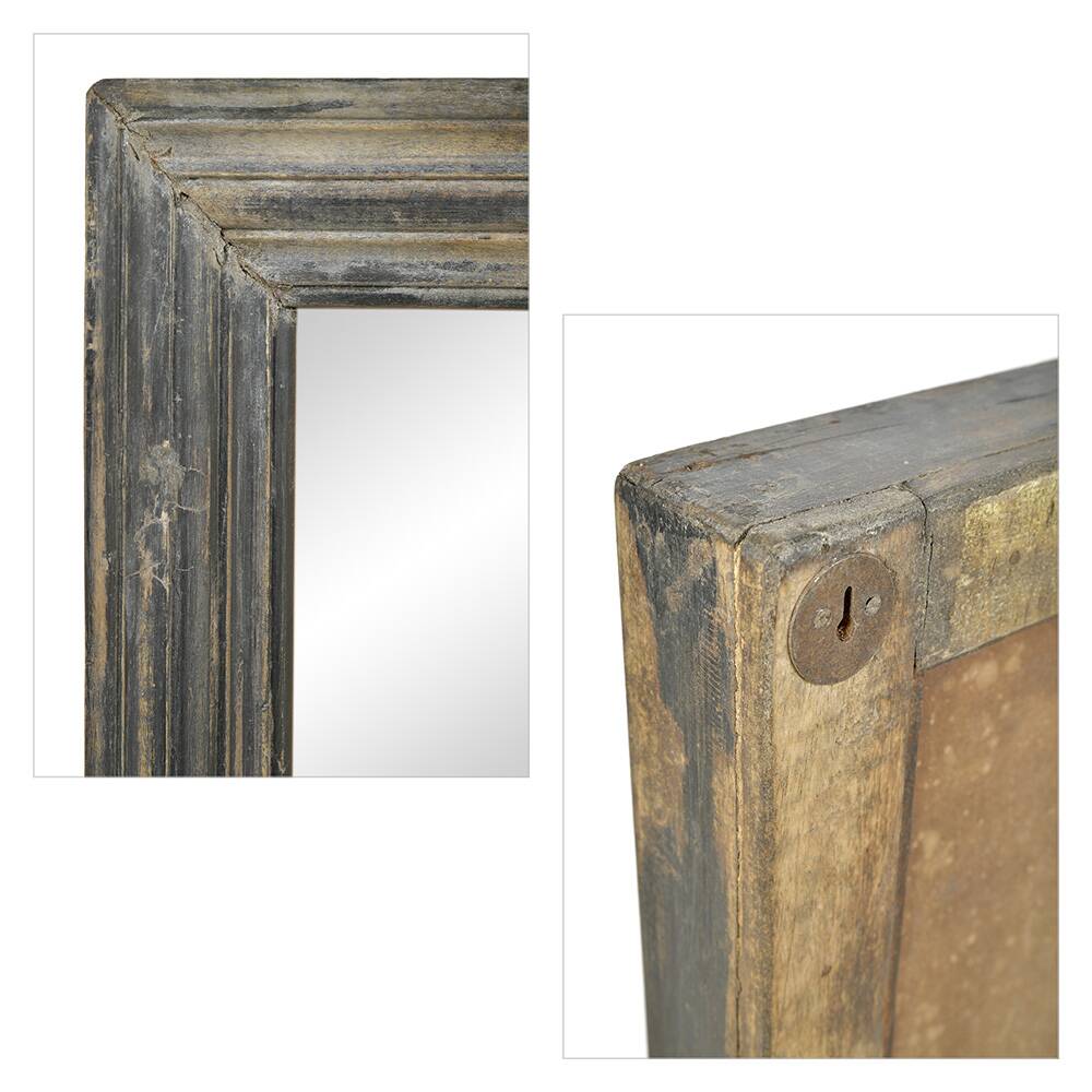 Weathered wood wall mirror (92 x 61 x 8cm)