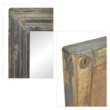 Weathered wood wall mirror (92 x 61 x 8cm)