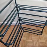 Welded tubular metal corner planter, three-storey, 70 cm