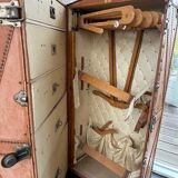 Large travel trunk wardrobe Cosmopolis – vintage leather trunk