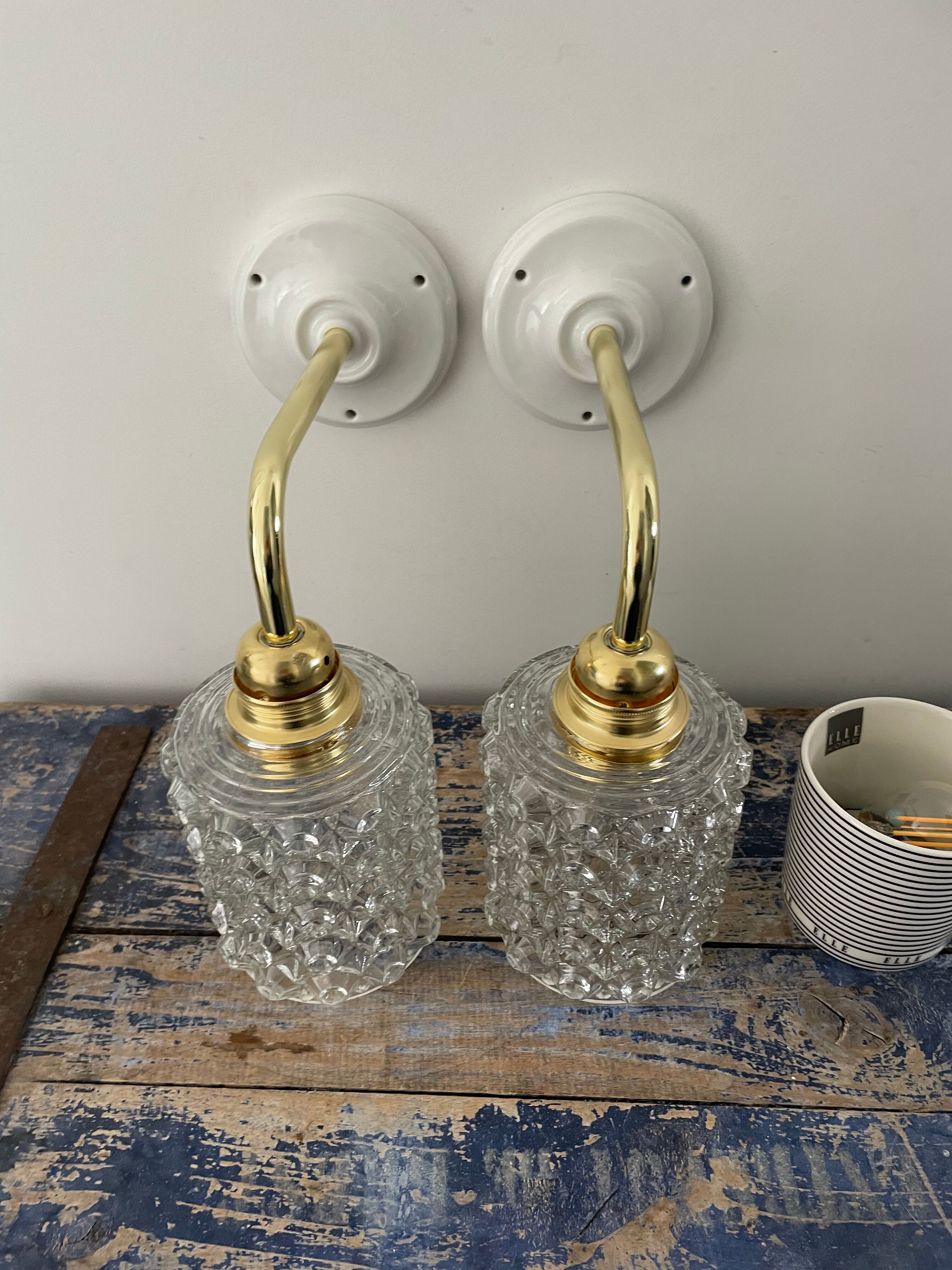 Paire d’appliques murales vintage