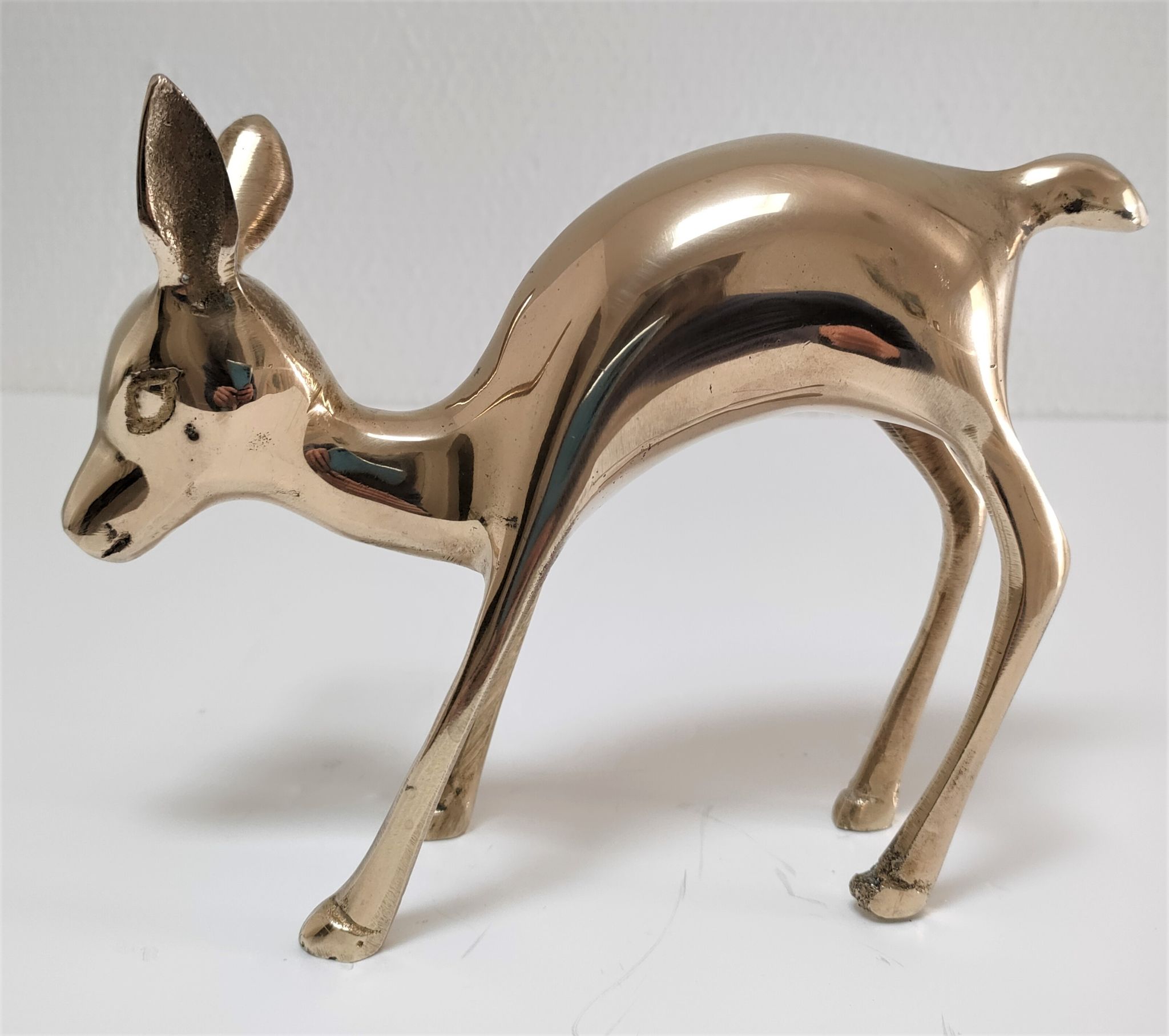 Biche en laiton massif années 80