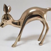 Biche en laiton massif années 80