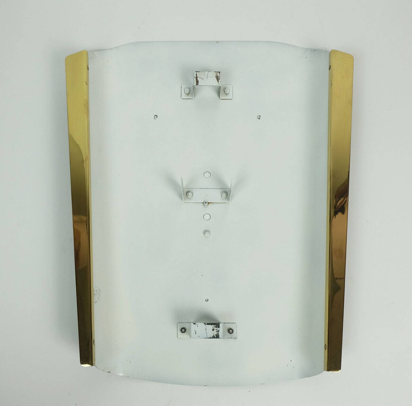 1950s 1960s mid century modern WALL MIRROR with metal and brass frame