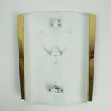 1950s 1960s mid century modern WALL MIRROR with metal and brass frame