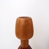 Large vintage turned wooden candlestick - 1960s