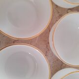 Series of vintage ramekins in white opaline Arcopal