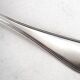 Serving spoon, silver, 18th century, straight thread pattern.