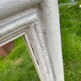 Putty gray wood mirror