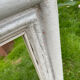 Putty gray wood mirror