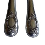 Silver and horn salad servers