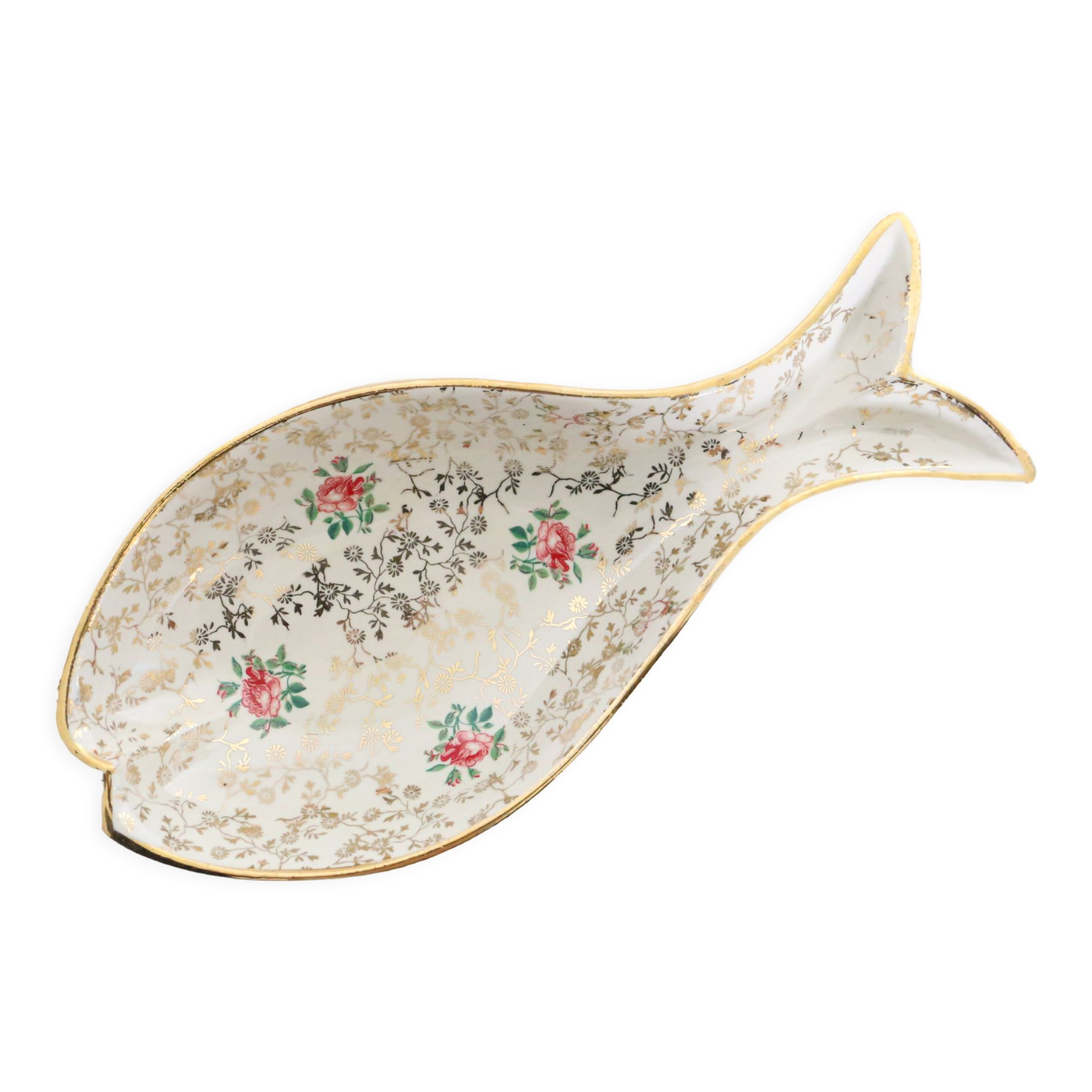 Ceramic ravier, fish shape, Sarreguemines