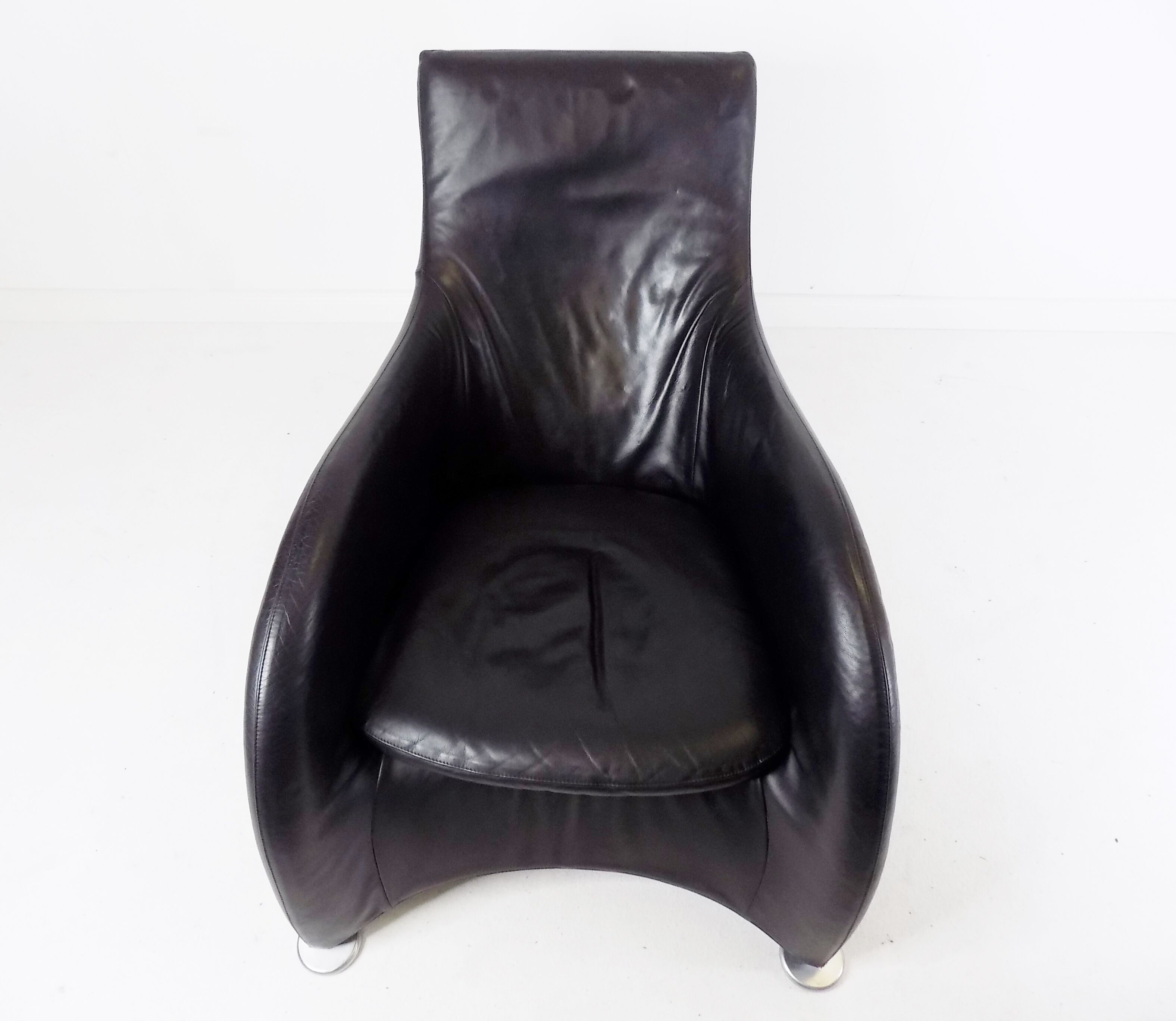 Montis Loge leather armchair with ottoman by Gerard van den Berg