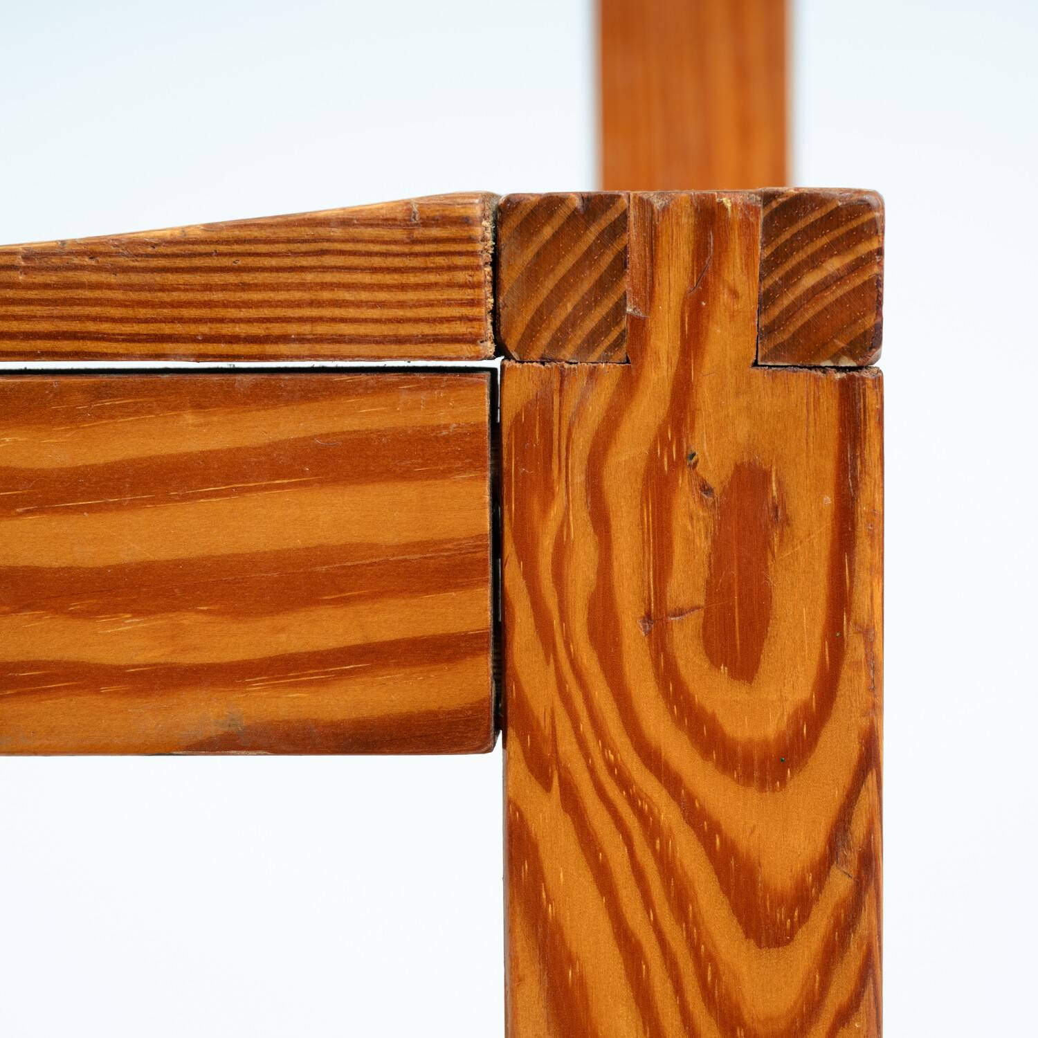 Minimalist vintage pine dining chairs with visible joints,The Netherlands,