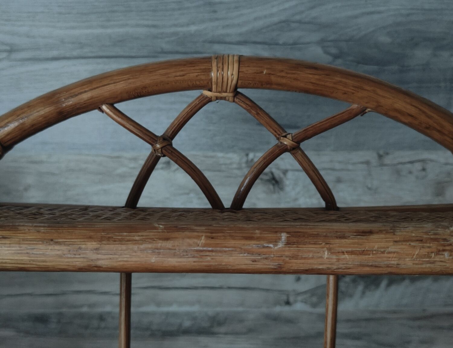 Vintage rattan shelf