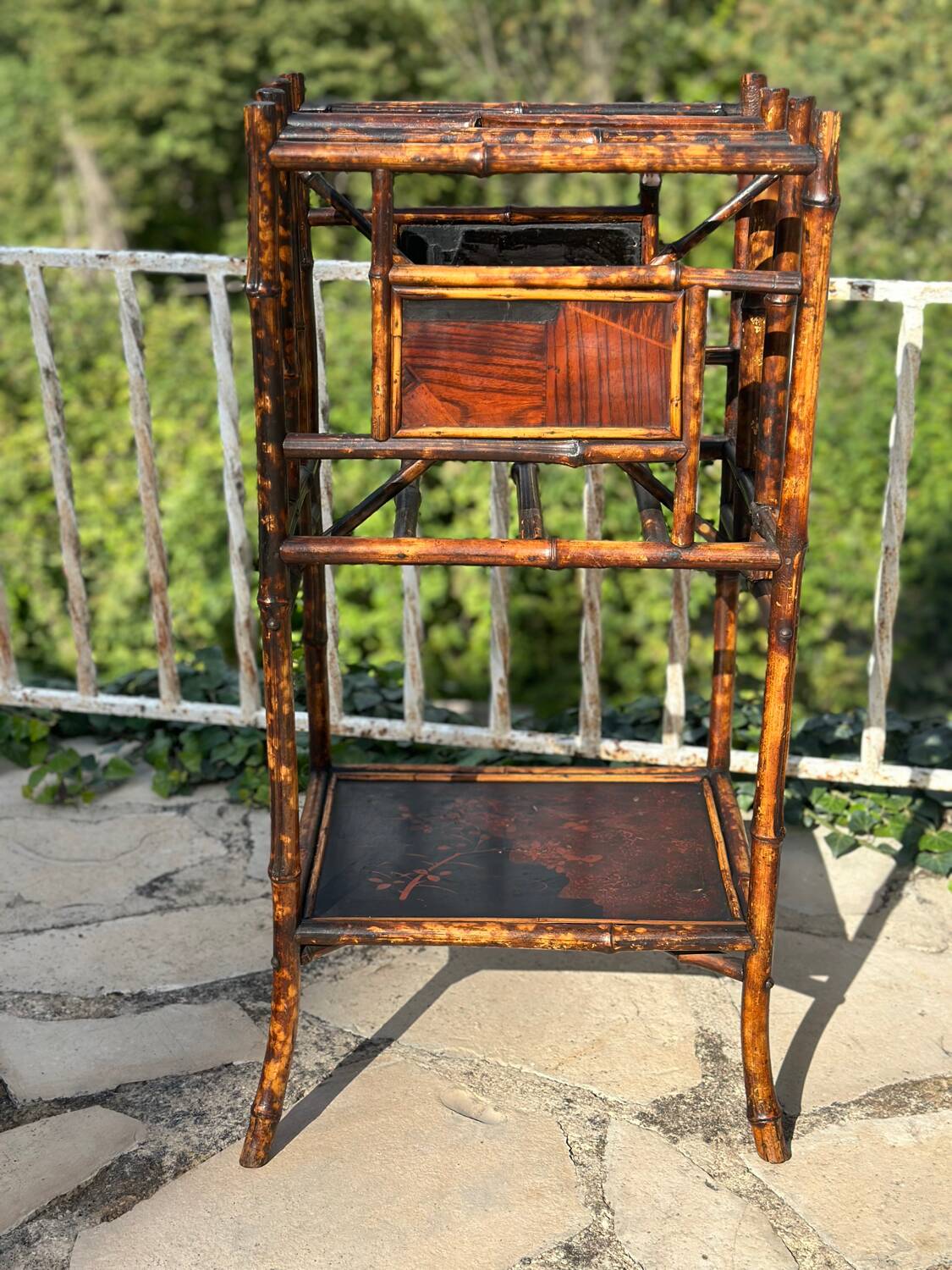 Natural Bamboo Magazine Racks, Stained, 19th Century Period