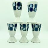 Series of 5 mazagrans or porcelain cups from Limoges