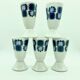 Series of 5 mazagrans or porcelain cups from Limoges