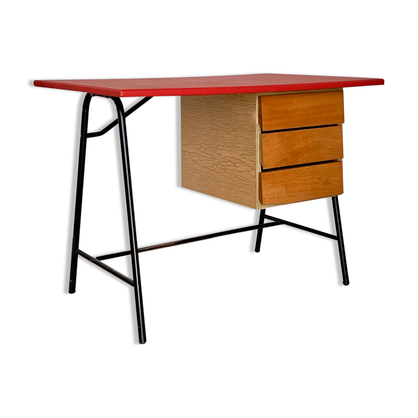 Bureau vintage moderniste pied compas