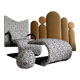 Armchair set and footrest vintage design line Roset Zen