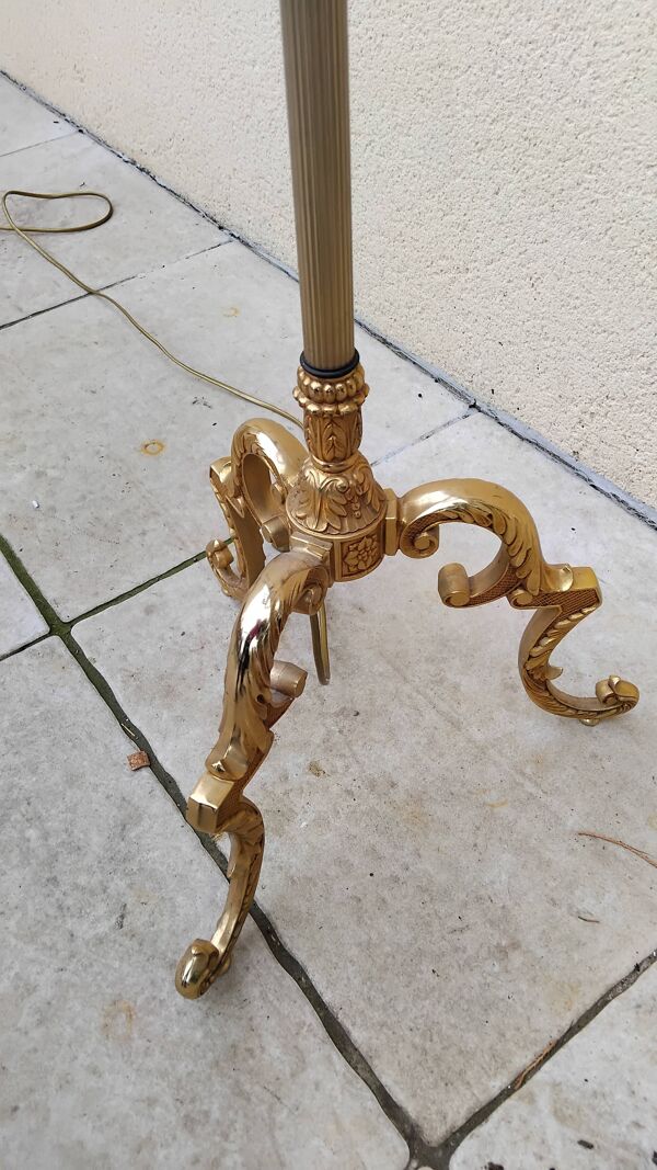Lampadaire bronze style LOUIS XV vintage lampe sur pied