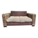 Exotic 2-seater sofa in woven banana tree / rattan and brown fabric.