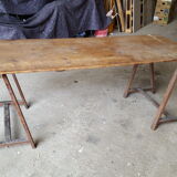 Table tray wood on trestles 188 - 79 cm