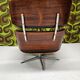 Fauteuil lounge cuir noir 1970 vintage