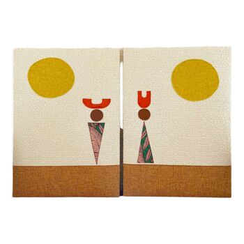 Diptych fabric paintings “the couple”