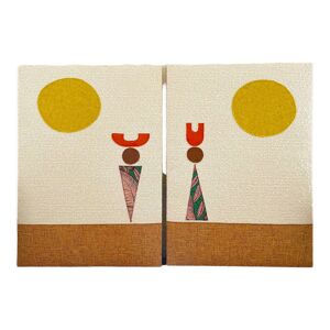 Tableaux en tissu diptyque le couple