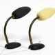 Pair of small 1950s metal table lamps with goosenecks by Gebrüder Cosack